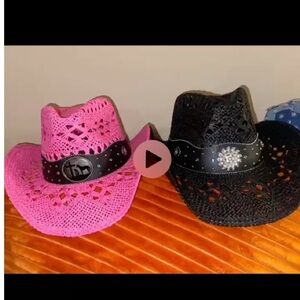 Pink and Black Cowboy Hats with Decorative Bands they are separate $45 each